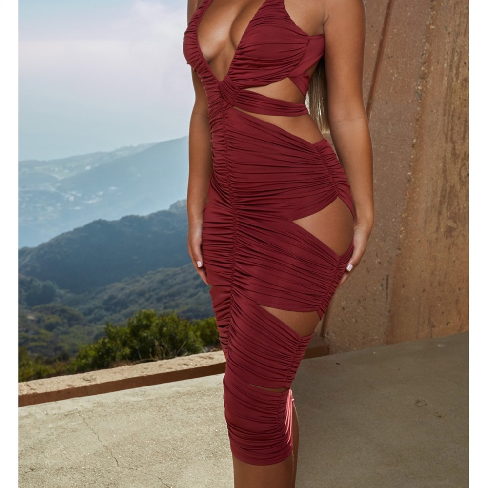 Halter neck midi Dress